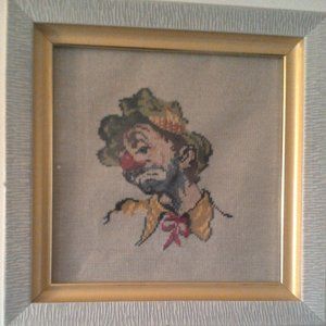 VINTAGE HAND-STITCHED NEEDLEPOINT FRAMED ART